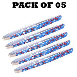 Forgica Professional Stainless Steel Paper Coated Tweezers Pack of 05